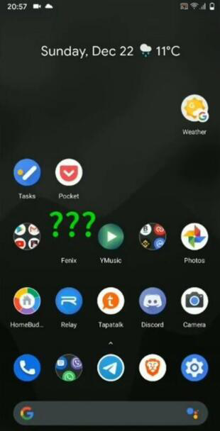 運(yùn)行Android 10的GooglePixel手機(jī)正在使應(yīng)用程序圖標(biāo)消失