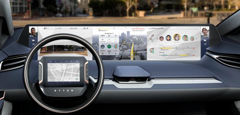 電動(dòng)汽車制造商Byton透露可新增48英寸觸摸屏房地產(chǎn)的應(yīng)用程序