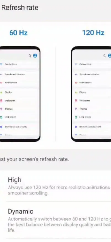 三星Galaxy S20系列將通過更新獲得120Hz WQHD動態(tài)模式