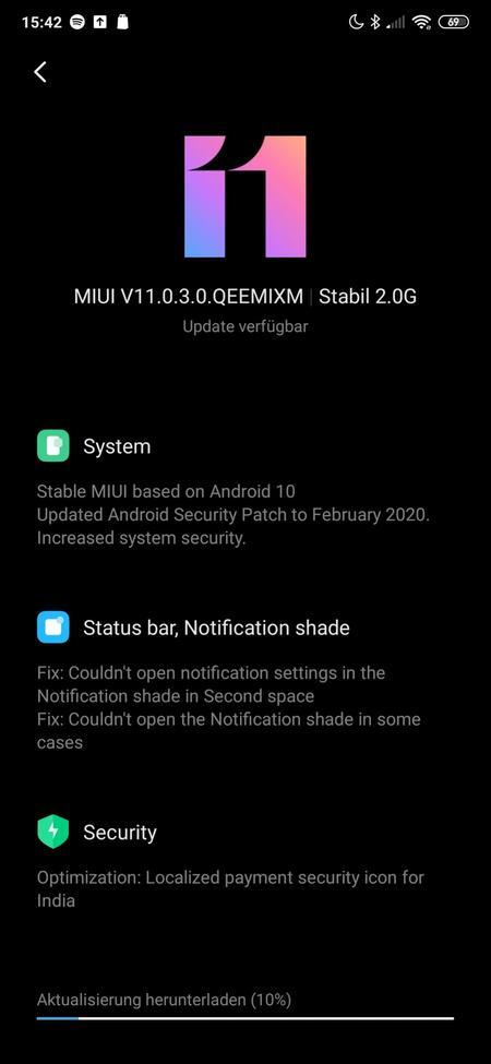 小米Mi Mix 3收到MIUI 11穩(wěn)定的Android 10更新