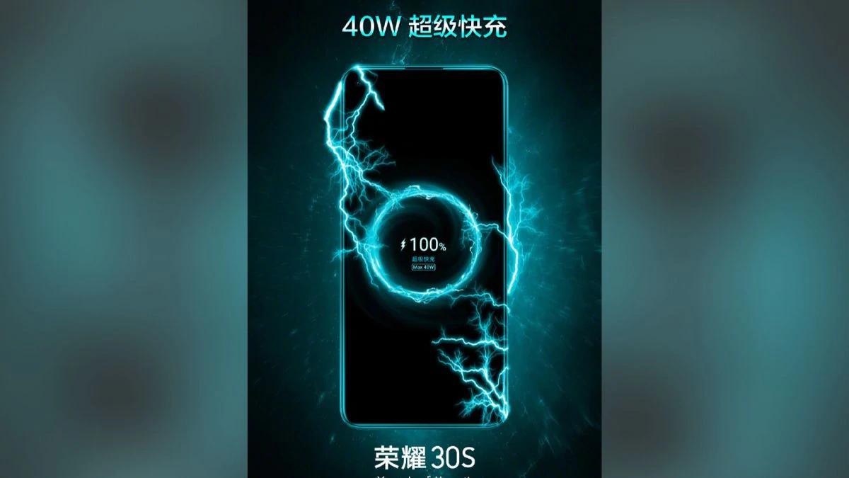 華為宣布,榮耀30s將提供40w快速充電支持