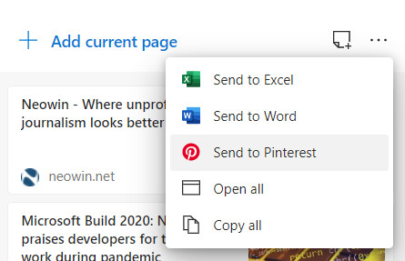 Microsoft Edge Canary通過Pinterest集成得到更新