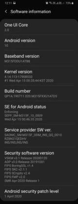 三星重新發(fā)布2020年4月版的Galaxy M31安全更新，其中第一個更新了部分設(shè)備