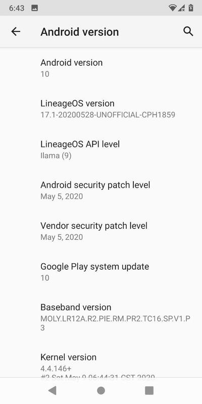 非官方的LineageOS 17.1將Android 10帶入Realme 1