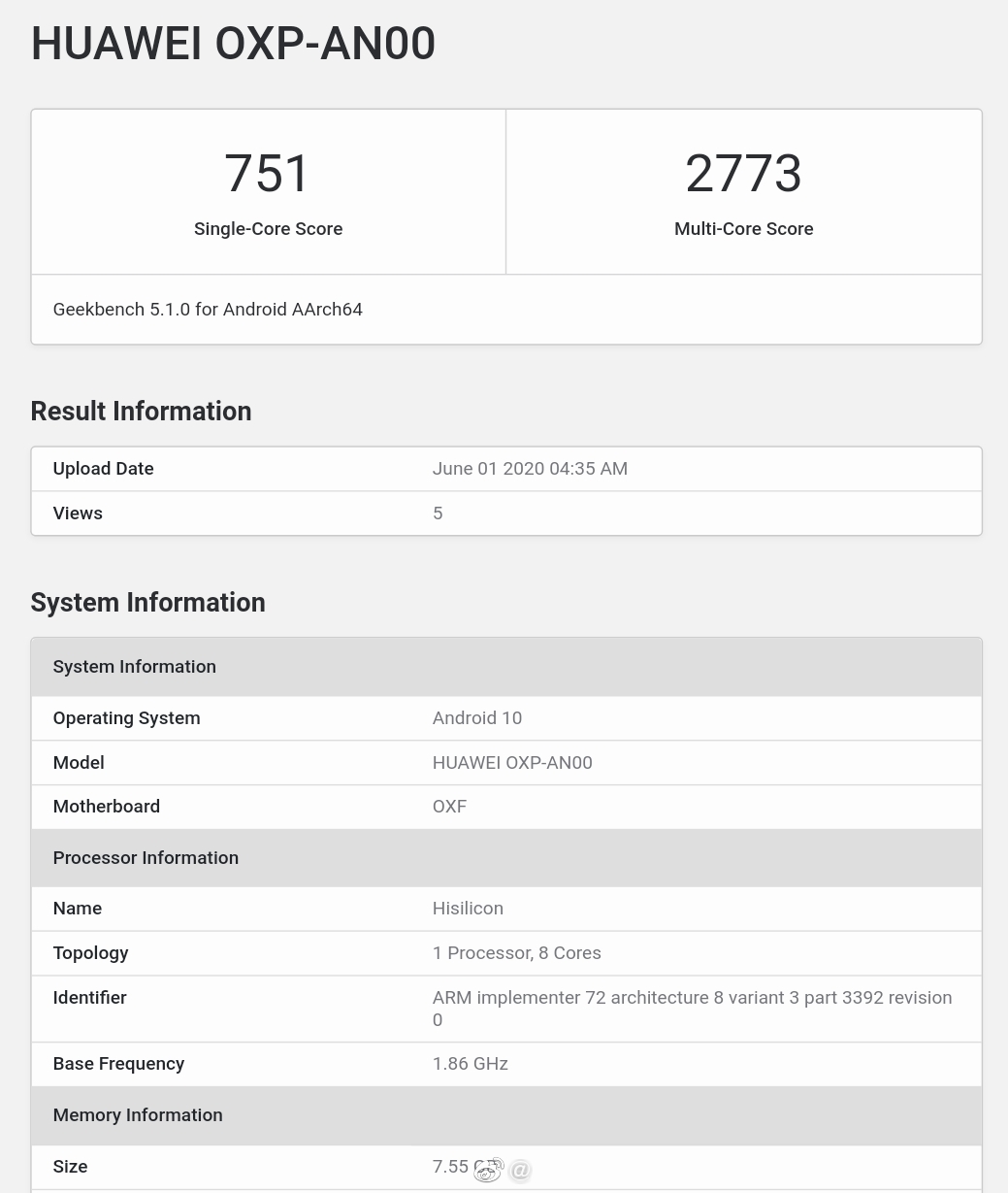 Honor Play4 Pro Geekbench上市揭示了麒麟990和8GB RAM