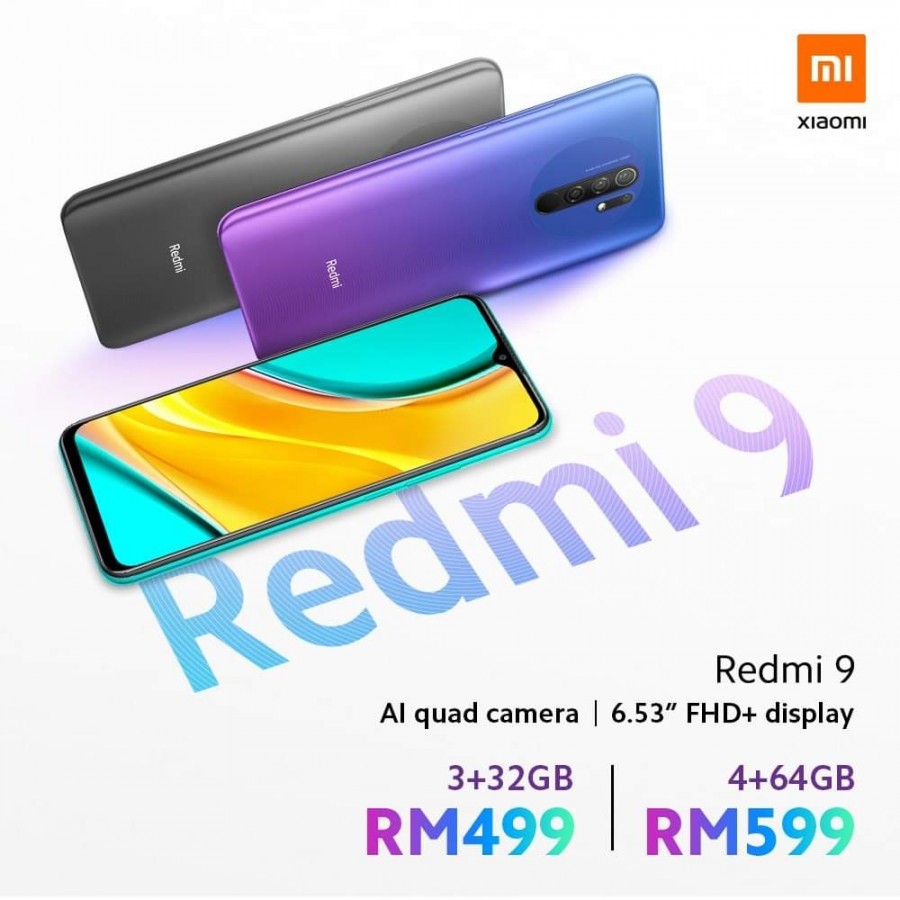 Redmi 9在馬來(lái)西亞推出，價(jià)格從MYR499（?€103）起！