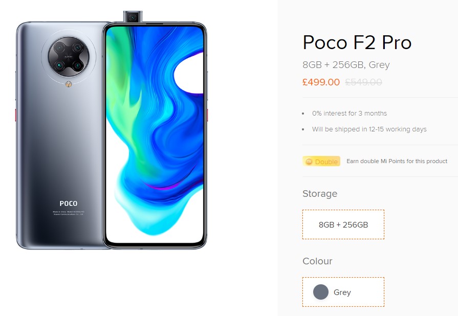 POCO F2 Pro現(xiàn)在可以在英國(guó)以479英鎊的價(jià)格購(gòu)買(mǎi)