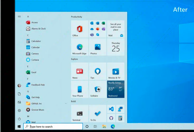 Microsoft Windows 10獲得新的“開始”菜單