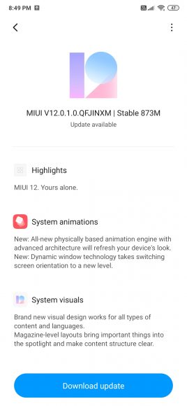 Redmi K20，Redmi K20 Pro用戶在印度獲得穩(wěn)定的MIUI 12更新