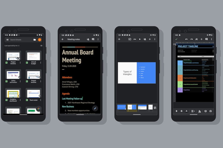 Google文檔，幻燈片和表格終于在Android上變暗了