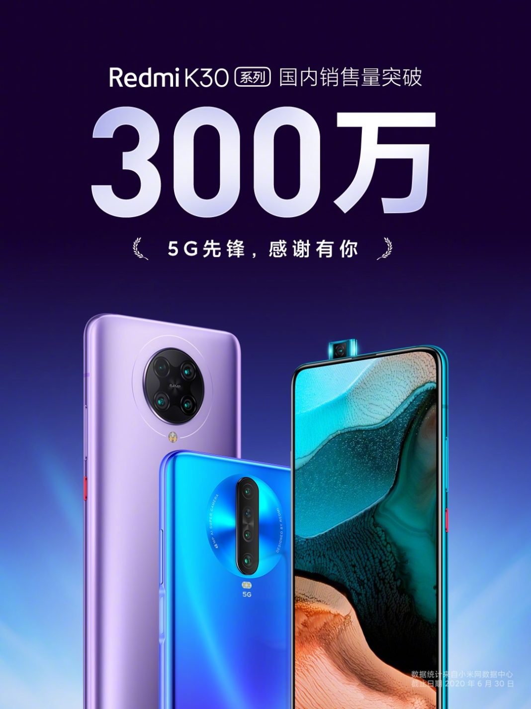 Redmi K30系列銷量突破300萬臺