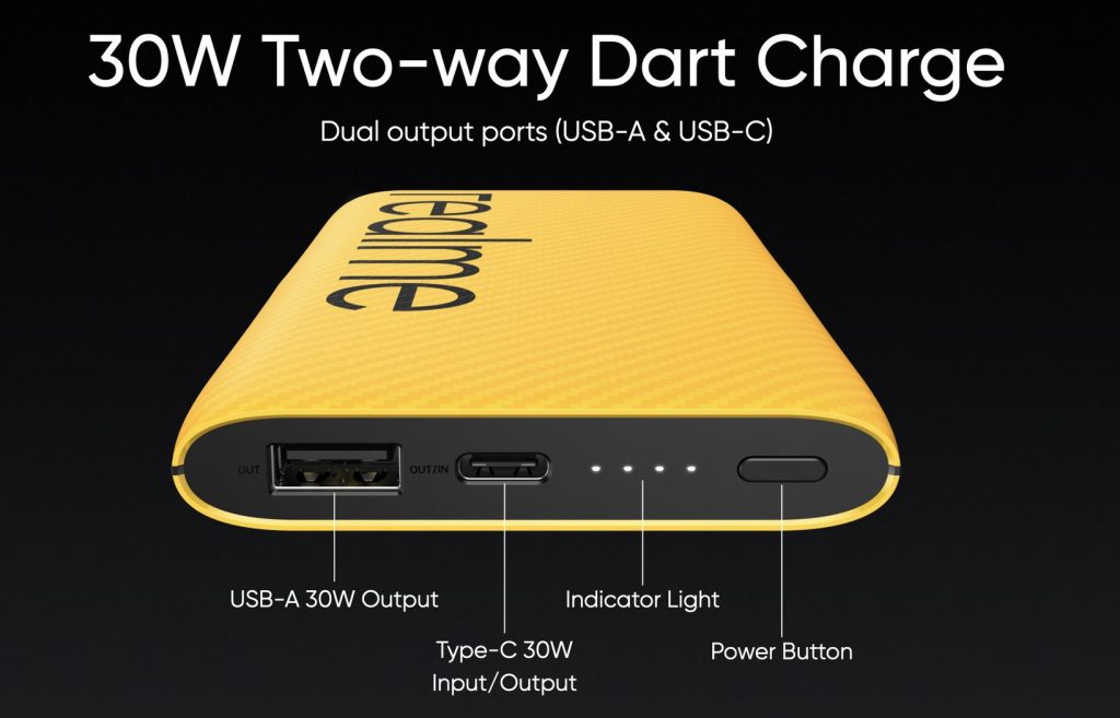 Realme 30W Dart Charge 10000mAh移動電源在印度揭幕