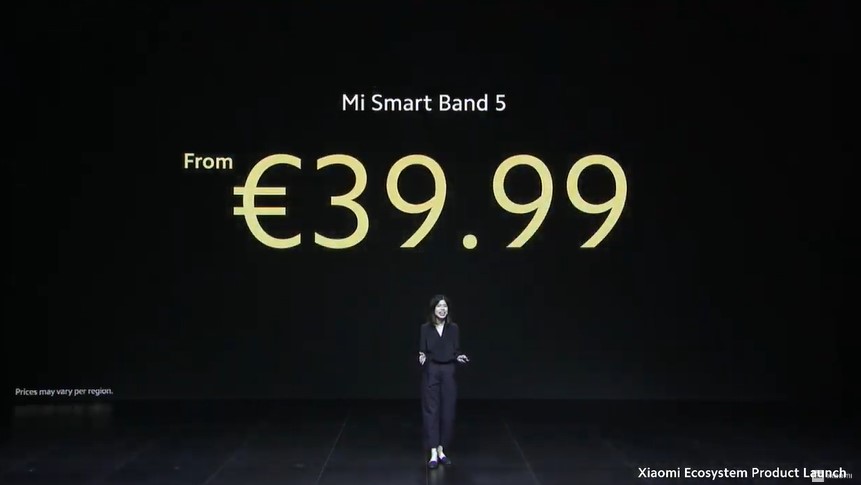 小米宣布Mi Smart Band 5為€39.99