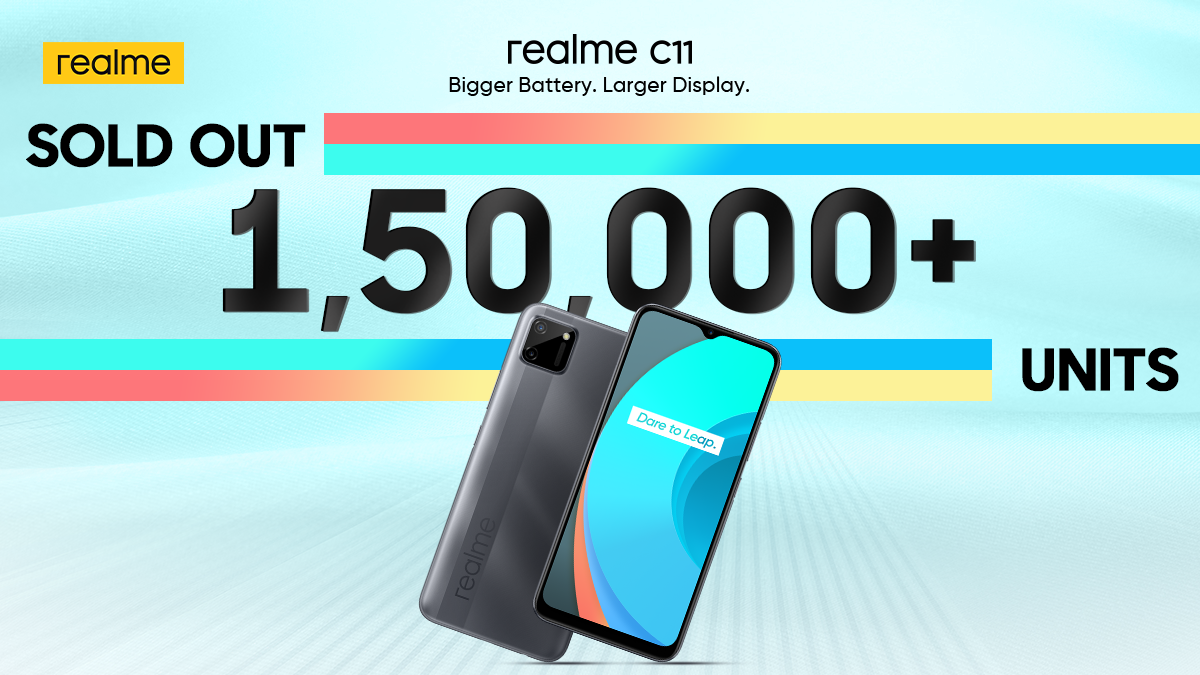 Realme C11在印度的首次銷售僅2分鐘便售出了超過15萬臺