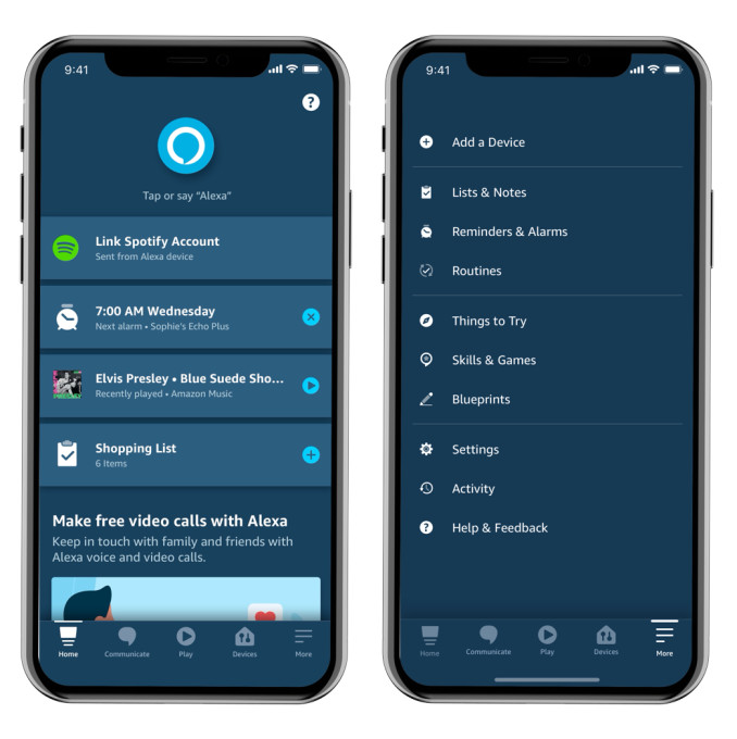 亞馬遜重新設(shè)計了Alexa應(yīng)用程序以突出第一方功能