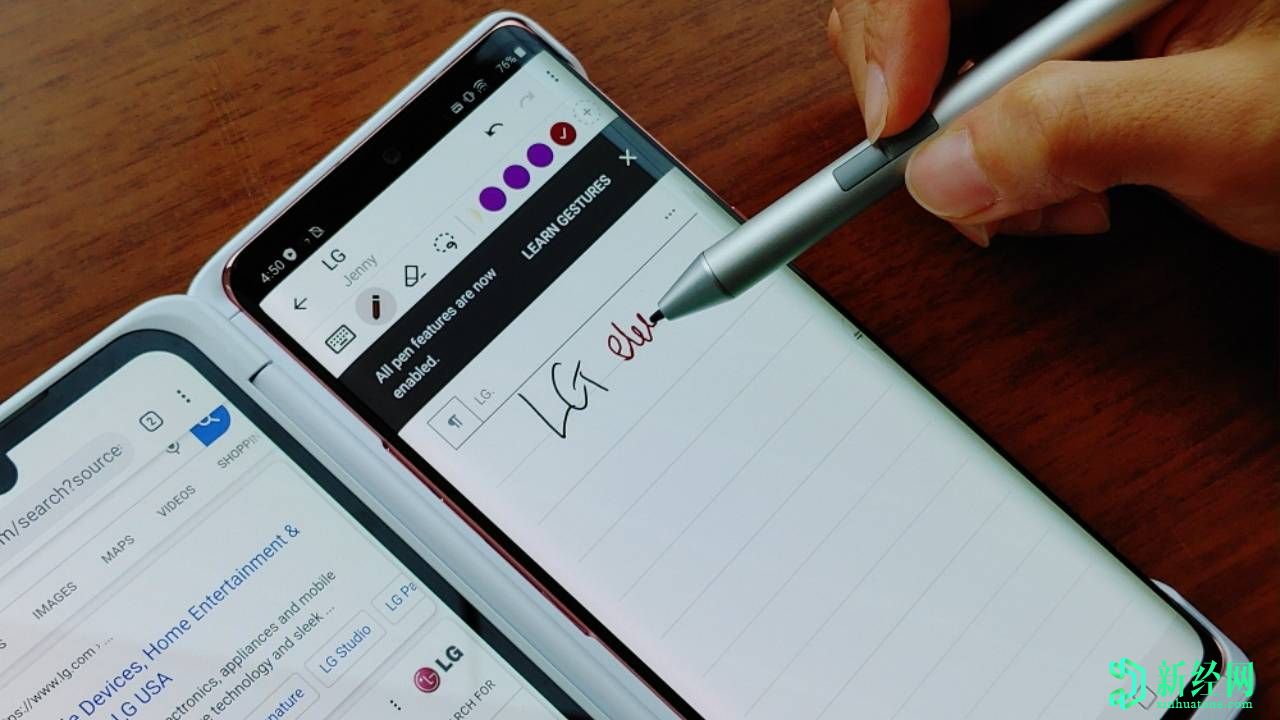 LG Velvet在三星Galaxy Note 20首次亮相時(shí)宣傳了對(duì)手寫(xiě)筆的支持