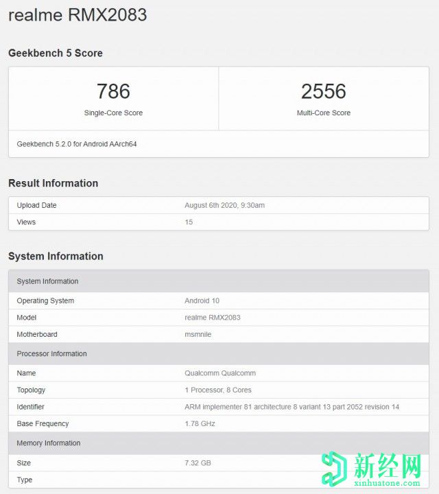 由Snapdragon 855+芯片提供支持的Realme X3 Pro達(dá)到Geekbench