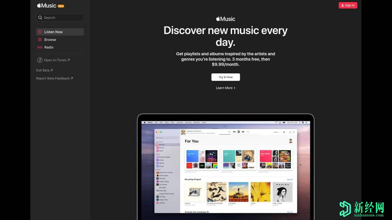 蘋果 Music Web Beta返回，帶有新標(biāo)簽和新設(shè)計(jì)