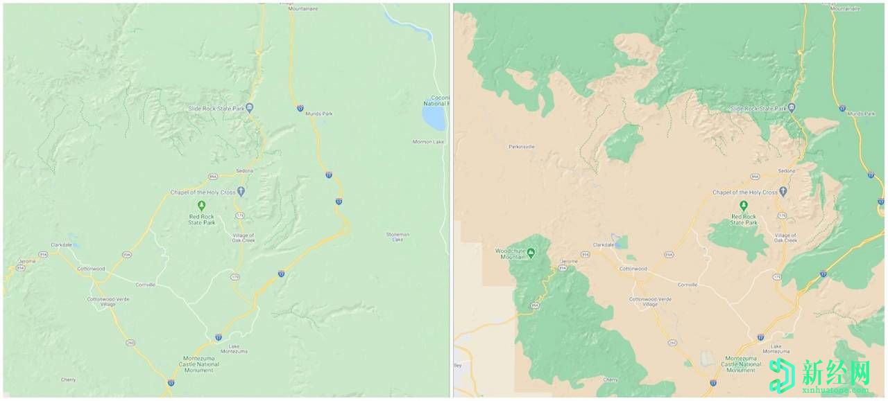 谷歌 Maps的新UI色彩豐富