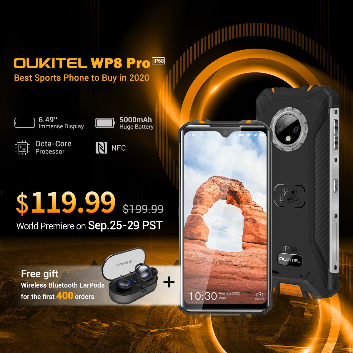 Oukitel的新型WP8 Pro Rugged手機價格便宜，專為具有IP69K認(rèn)證的戶外愛好者打造