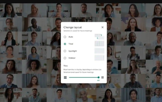 Google Meet用戶最多可以同時(shí)看到49個(gè)人，并且還推出了背景模糊功能