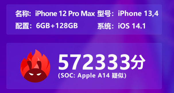 iPhone 12 Pro Max的AnTuTu分?jǐn)?shù)曝光