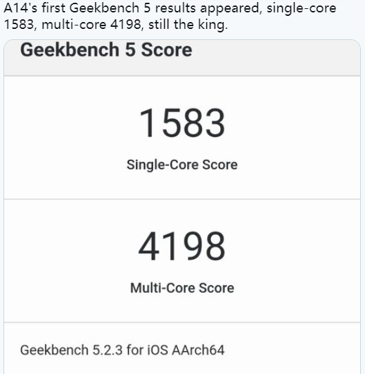 iPhone 12：Apple A14芯片的基準(zhǔn)性能更高