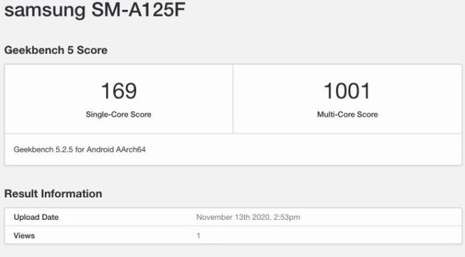 三星Galaxy A12已驗證有關(guān)Geekbench的信息