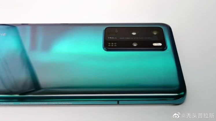 照片顯示未發(fā)布的Aurora Green Huawei P40 Pro原型