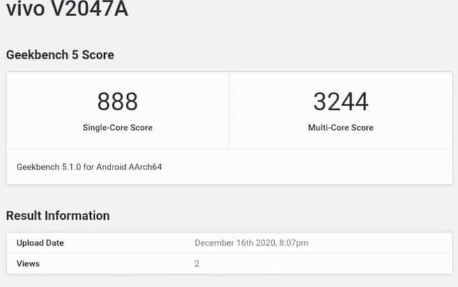 vivo X60通過(guò)GeekBench的基準(zhǔn)測(cè)試