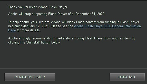 Windows 10開(kāi)始顯示Adobe Flash Player警告