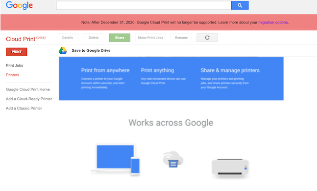 Google即將停用Cloud Print服務(wù)