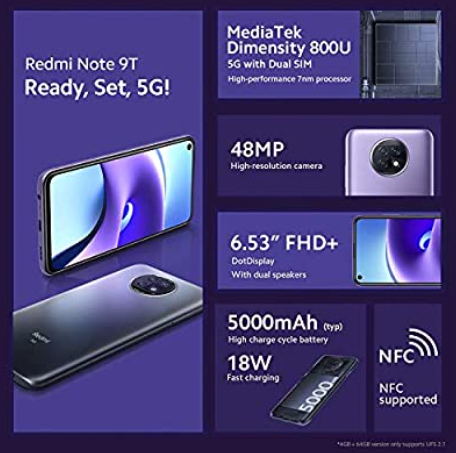 Redmi Note 9T主要規(guī)格，價(jià)格于1月8日發(fā)布之前公布