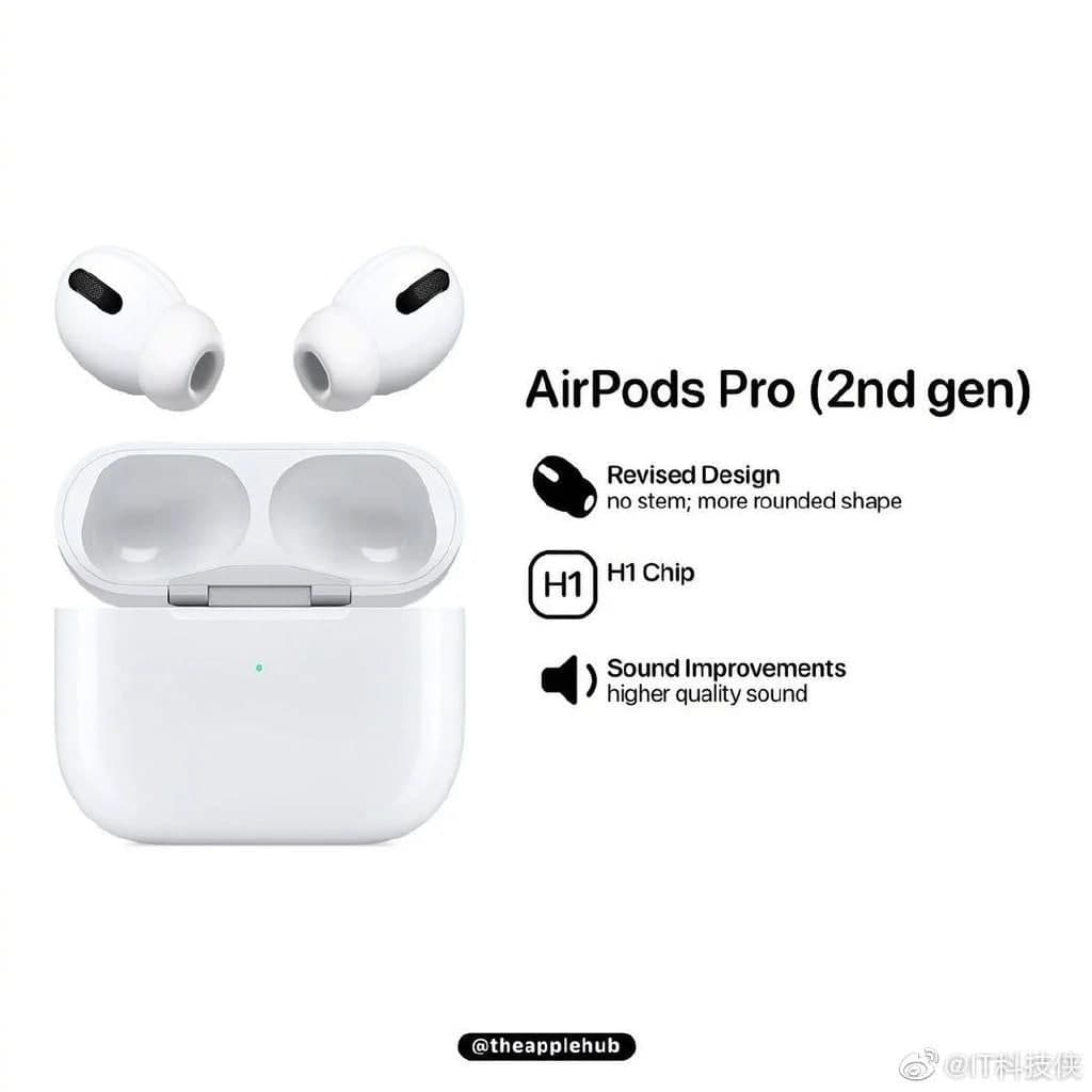 Apple AirPods Pro 2泄漏圖像暗示TWS耳機的更新設(shè)計