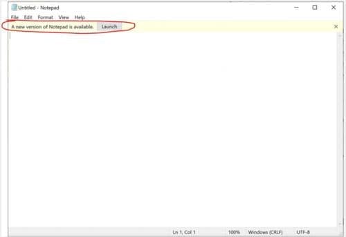 Win10預(yù)覽版加入新的記事本應(yīng)用，使用舊版本時會彈出更新提示