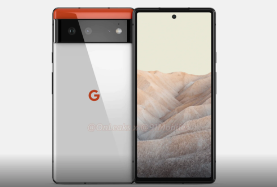 Google Pixel 6渲染圖片：平面顯示器，后置雙攝像頭