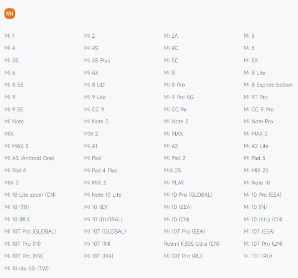 小米全球停產(chǎn)設(shè)備最新列表：小米10系列扎堆 有你的嗎