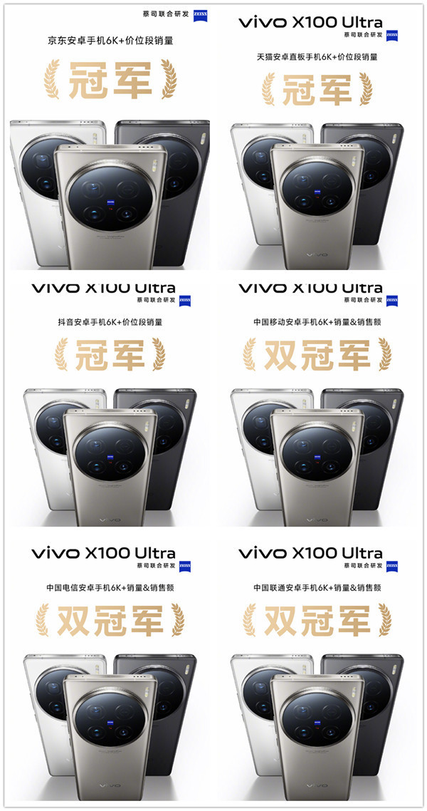 vivo X100 Ultra賣這么好？首銷期間斬獲多平臺(tái)銷量冠軍