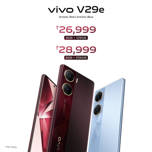 vivo V29e正式發(fā)布！前置50MP自拍鏡頭 顏值黨福利